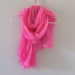 J. CREW garment dyed cotton scarf in flamingo pink